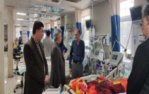 بازدید و پیگیری روند درمان بیماران آتش‌سوزی بیمارستان قائم