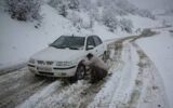 جاده‌های گیلان برفی و لغزنده است
