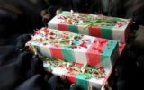 آیین وداع با پیکر شهدای گیلانی ناوشکن «دنا»